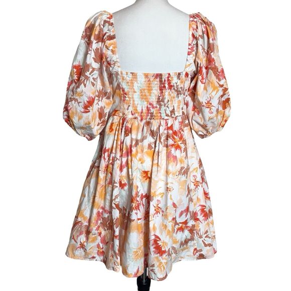 Abercrombie Fitch Emerson Poplin Puff Sleeve Mini Dress Size L Cottage Feminine - Picture 6 of 12